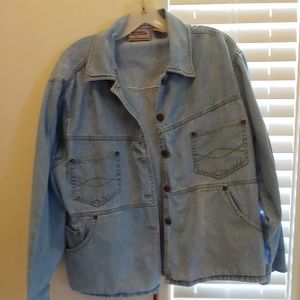 Womens Sasson Cropped Jean Jacket Size L